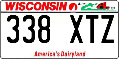WI license plate 338XTZ