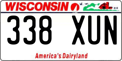 WI license plate 338XUN
