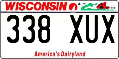 WI license plate 338XUX