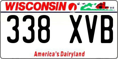 WI license plate 338XVB