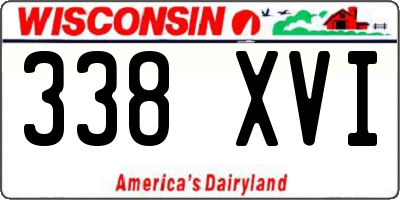 WI license plate 338XVI