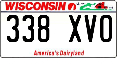 WI license plate 338XVO