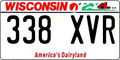 WI license plate 338XVR
