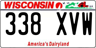 WI license plate 338XVW