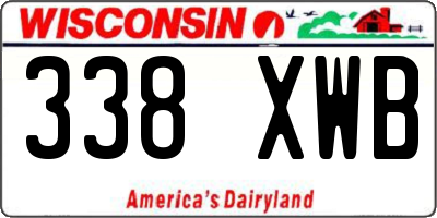 WI license plate 338XWB