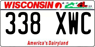 WI license plate 338XWC