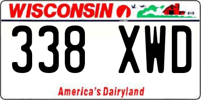 WI license plate 338XWD