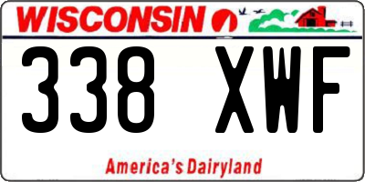 WI license plate 338XWF