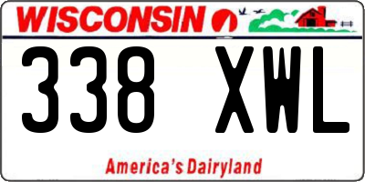 WI license plate 338XWL