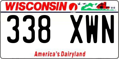 WI license plate 338XWN