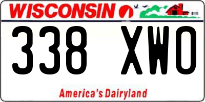 WI license plate 338XWO