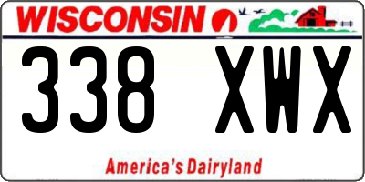 WI license plate 338XWX