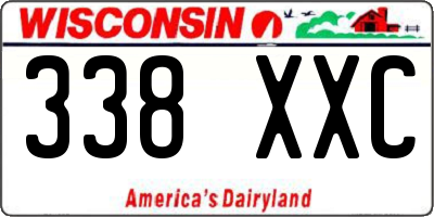 WI license plate 338XXC