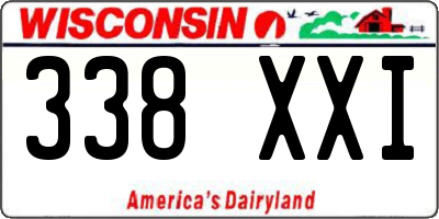 WI license plate 338XXI