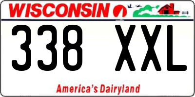 WI license plate 338XXL