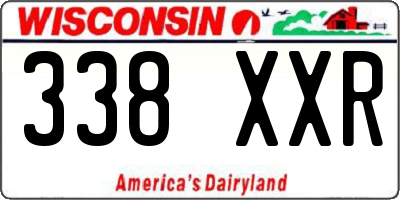 WI license plate 338XXR