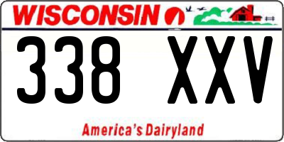 WI license plate 338XXV