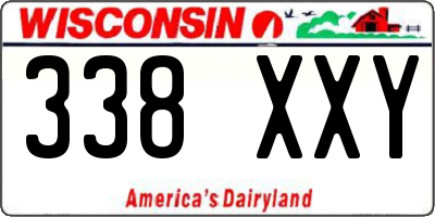 WI license plate 338XXY