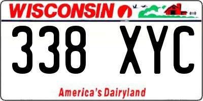 WI license plate 338XYC