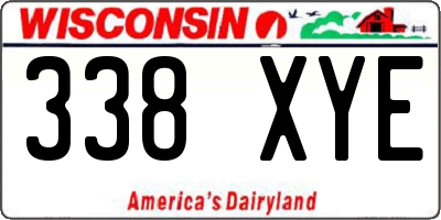 WI license plate 338XYE