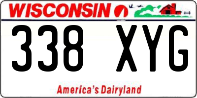 WI license plate 338XYG