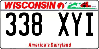 WI license plate 338XYI