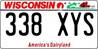 WI license plate 338XYS