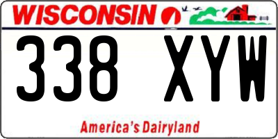 WI license plate 338XYW