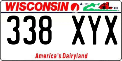 WI license plate 338XYX