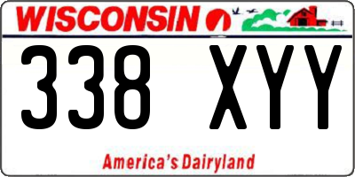WI license plate 338XYY
