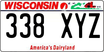 WI license plate 338XYZ