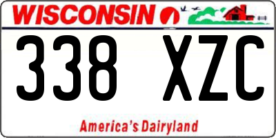 WI license plate 338XZC