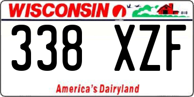 WI license plate 338XZF