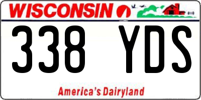WI license plate 338YDS