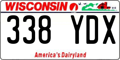 WI license plate 338YDX