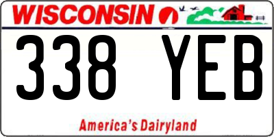 WI license plate 338YEB