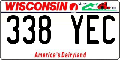 WI license plate 338YEC