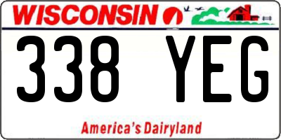 WI license plate 338YEG