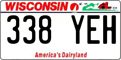 WI license plate 338YEH