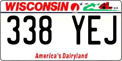 WI license plate 338YEJ