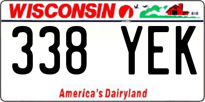 WI license plate 338YEK