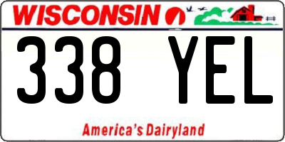 WI license plate 338YEL