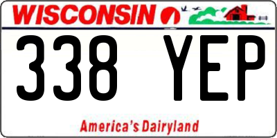 WI license plate 338YEP