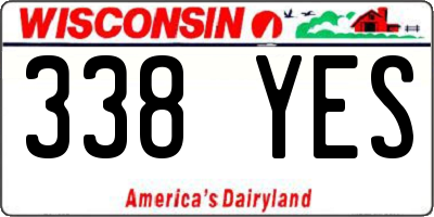 WI license plate 338YES