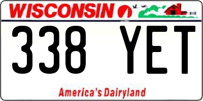 WI license plate 338YET