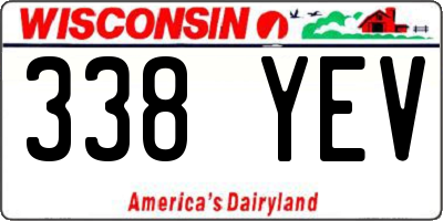 WI license plate 338YEV