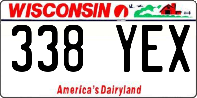 WI license plate 338YEX