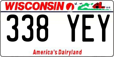 WI license plate 338YEY