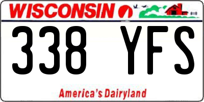 WI license plate 338YFS