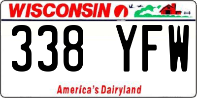WI license plate 338YFW